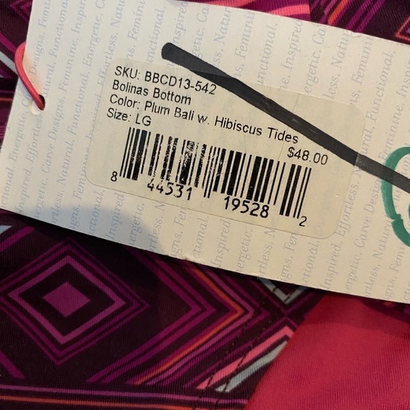 Carve Designs Bikini Bottoms NWT Bolinas Plum Ball Hibiscus Tides Size L - Picture 9 of 14